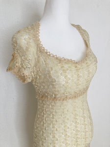 XS/S Vintage 60's 70's sheer maxi dress