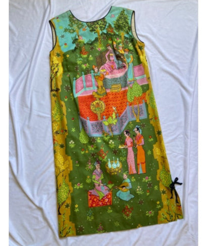 FREE SHIPPING: Vintage 50's 60's all over print hawaiian dress