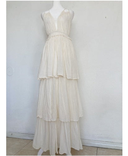 Hippie  open back wedding dress