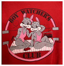 Load image into Gallery viewer, Vintage 80's Boy Watcher's Club bunny crewneck