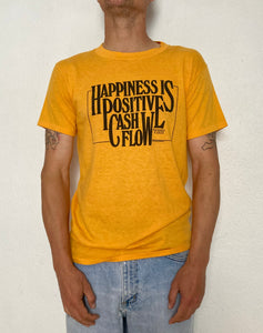 Vintage 1982 Happiness Is Positie Cash Flow tshirt 50/50