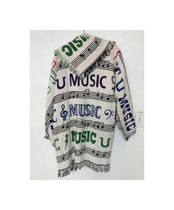 Vintage tapestry music note blanket  coat