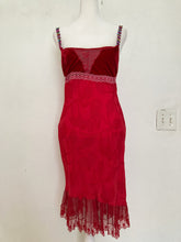 Load image into Gallery viewer, XS/S Y2K Vintage floral flower strap ruffle &nbsp;asymmetric hem midi dress
