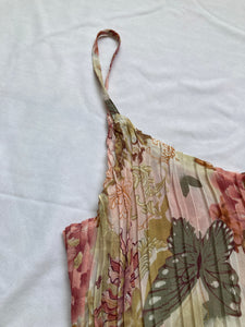 Y2K pleated floral flower print camisole top