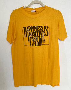 Vintage 1982 Happiness Is Positie Cash Flow tshirt 50/50