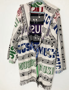 Vintage tapestry music note blanket  coat