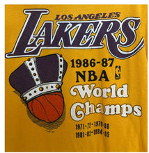 Load image into Gallery viewer, Vintage 80's LAKERS NBA champions back to back tee