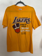 Load image into Gallery viewer, Vintage 80's LAKERS NBA champions back to back tee