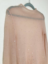 Load image into Gallery viewer, Vintage sheer sequined pullover knit blouse