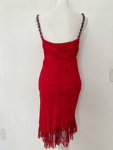 Load image into Gallery viewer, XS/S Y2K Vintage floral flower strap ruffle &nbsp;asymmetric hem midi dress