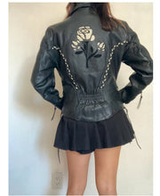 Load image into Gallery viewer, FREE SHIPPING: XS/S Vintage 80's genuine leather  jacket