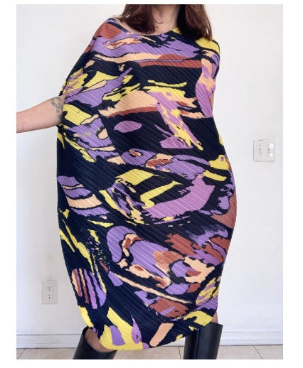 Pleated oversized dress