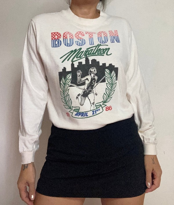 Vintage 1986 Boston Marathon long sleeve  tshirt