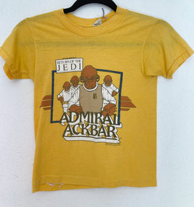 XS/S Vintage FREE SHIPPING: 1983 Admiral Ackbar Return Of The Jedi Star Wars baby tee 50/50