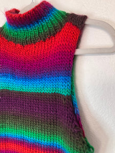 Vintage rainbow sleeveless knit top
