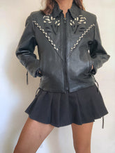 Load image into Gallery viewer, FREE SHIPPING: XS/S Vintage 80's genuine leather  jacket