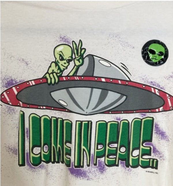 Vintage 90's Alien I Come In Peace long sleeve tee