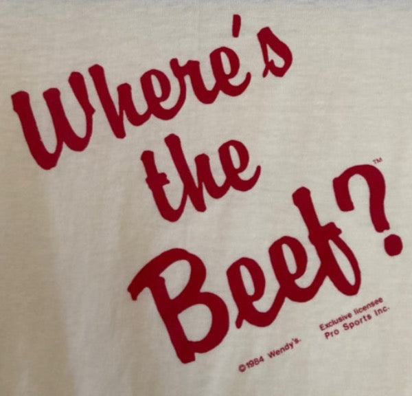 Vintage 1984 Wendy's Where is The Beef tshirt 50/50