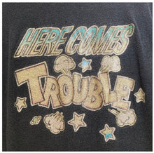 Load image into Gallery viewer, Vintage 80&#39;s Here Come the Trouble &nbsp;tee 50/50