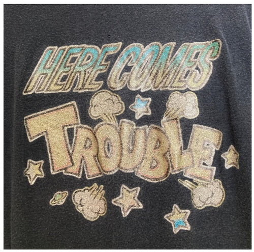 Vintage 80's Here Come the Trouble  tee 50/50