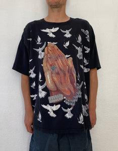 XXL/XL Vintage Praying Hands all over print tee