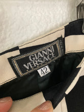 Load image into Gallery viewer, 27&quot; Vintage GIANNI VERSACE 1995 A/W collection checkerboard mini silk skirt