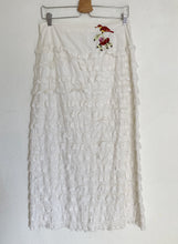 Load image into Gallery viewer, 30" Vintage lace ruffle maxi skirt