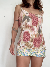 Load image into Gallery viewer, Y2K pleated floral flower print camisole top