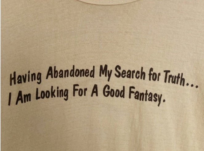 Vintage 80's Abandoned My Search slogan tee 50/50