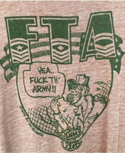 Load image into Gallery viewer, Vintage 1975 Doping Dan Ted Richards comic Today&#39;s Army FTA paper thin distressed tee tshirt 50/50