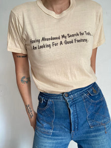 Vintage 80's Abandoned My Search slogan tee 50/50