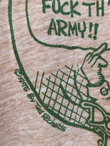 Vintage 1975 Doping Dan Ted Richards comic Today's Army FTA paper thin distressed tee tshirt 50/50