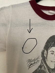 Vintage XS/S 80's Michael Jackson ringer tee tshirt 50/50