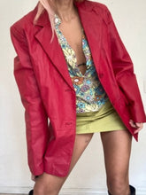Load image into Gallery viewer, FREE SHIPPED Vintage Y2K red oversized leather jacket
