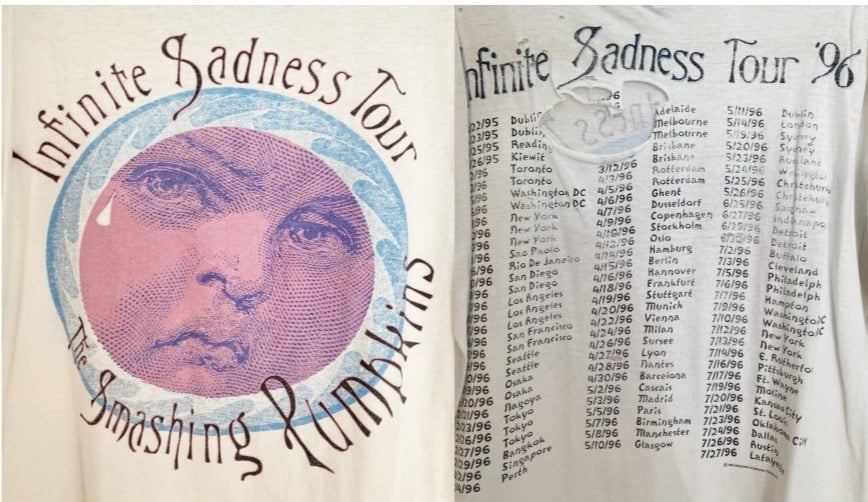 Vintage 1996 The Smashing Pumpkins  Infinite Sadness Tour  distressed tee