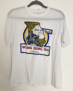 Vintage 1984 Wing Ding GWRRA Gold Wing Road Riders Association Honda bike  tshirt 50/50