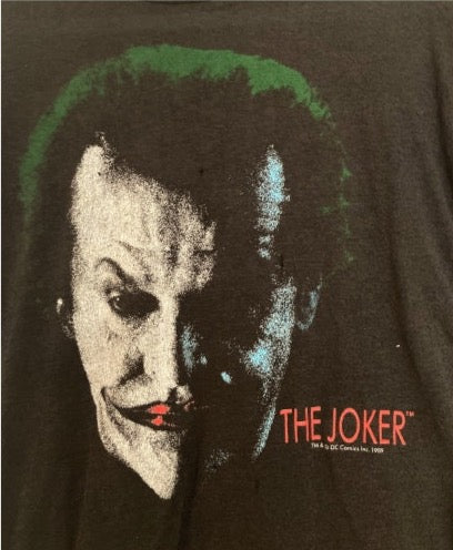 FREE SHIPPED: RARE Vintage 1989 The Joker DC Comics  tshirt 50/50